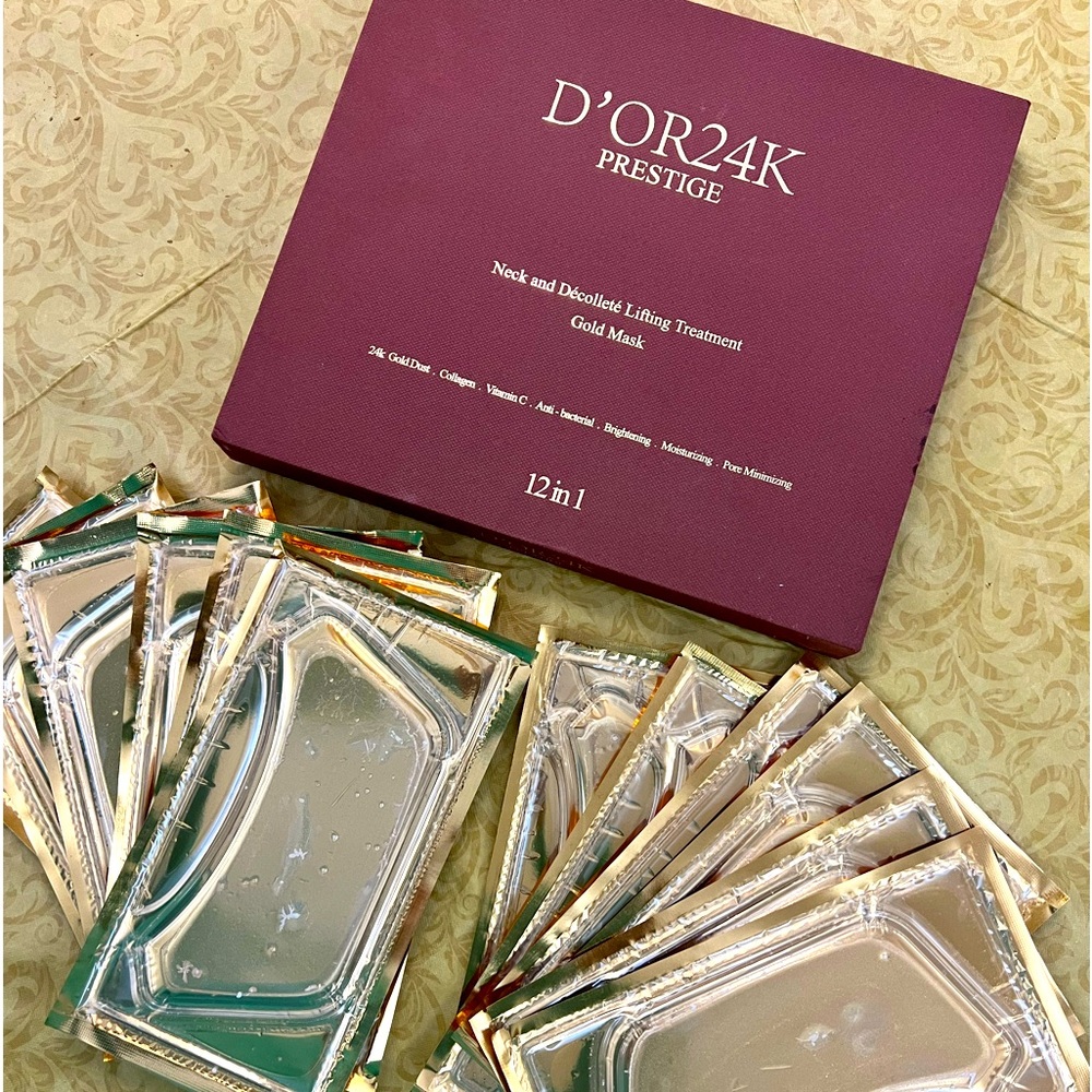D’OR24K Prestige Neck and Décolleté lifting Treatment Gold Mask 12 in 1 . NEW!!